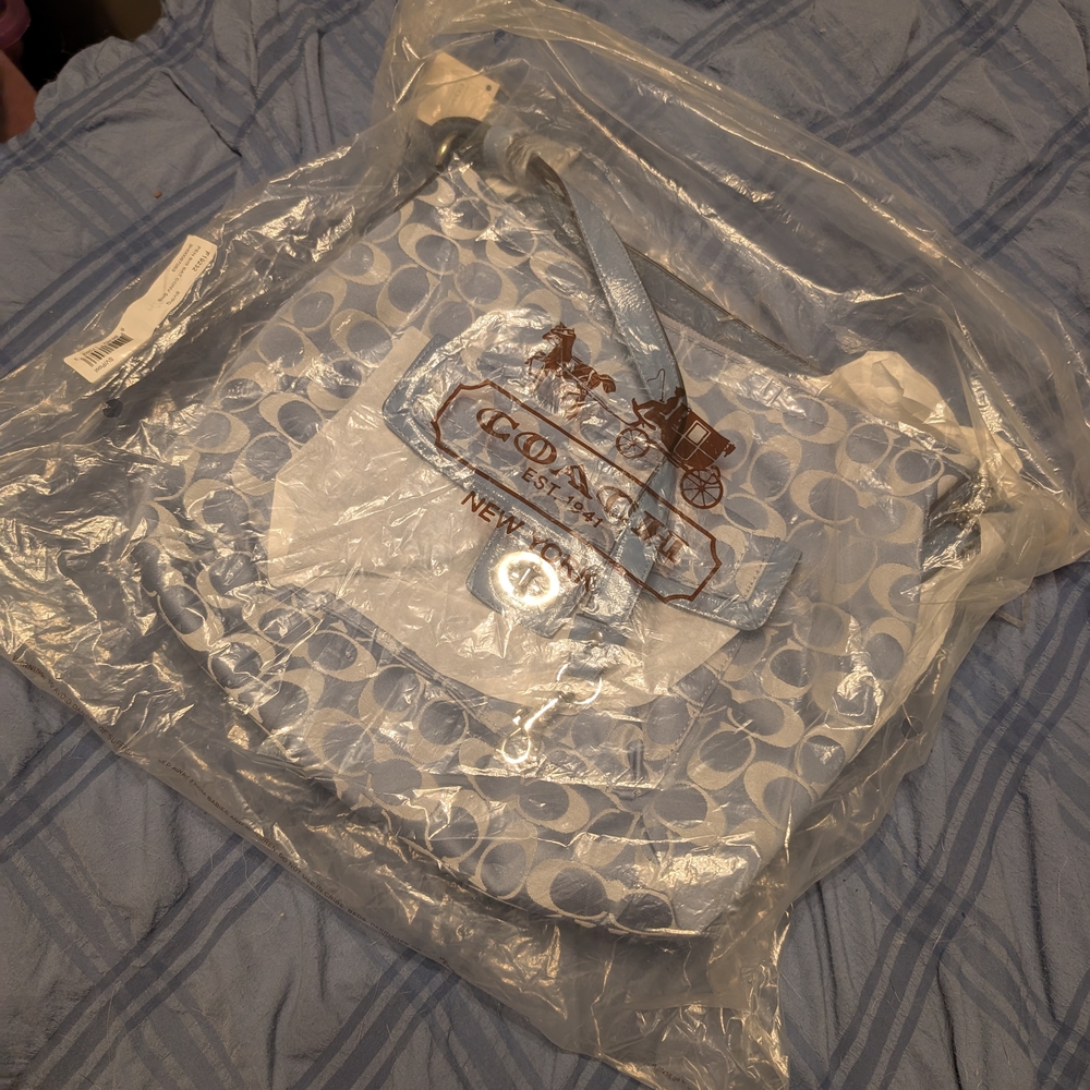Coach Penelope Signature Shoulder Bag Pool Blue - NWT - Picture 3 of 3